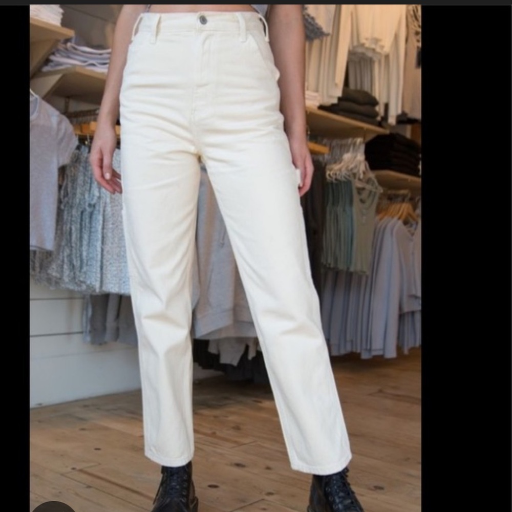 Cream High-Rise Painter Pants